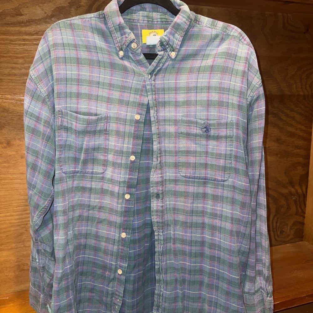 Duck Head Green and Purple Plaid Button-Down Shirt